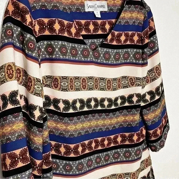 SARA CAMPBELL V-Neck Tunic Top | size XS - Picture 2 of 4